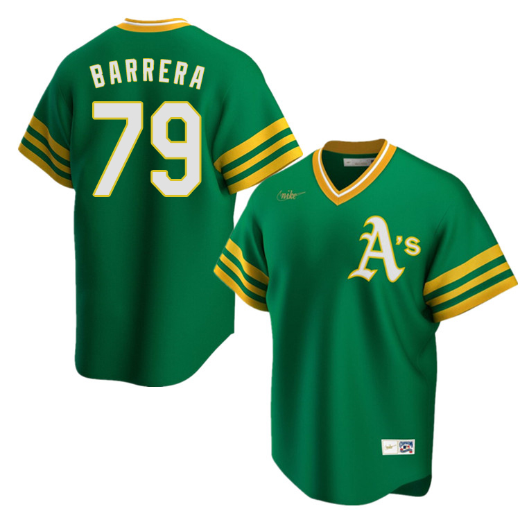 Nike Men #79 Luis Barrera Oakland Athletics Cooperstown Baseball Jerseys Sale-Green